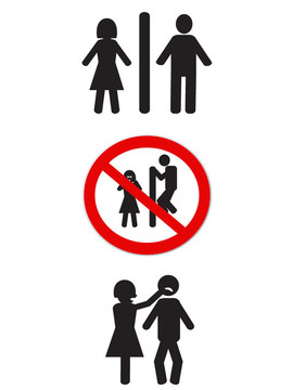 专用厕所标志；男人和女人