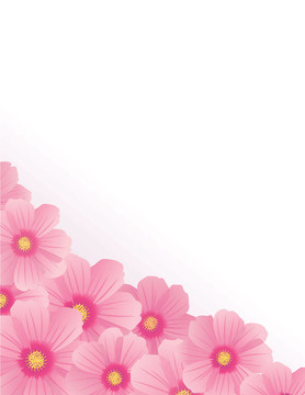 花朵宇宙花朵角插畫