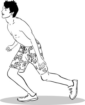 小伙子接住球