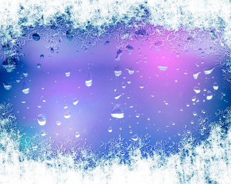 白色雪花的冬季背景
