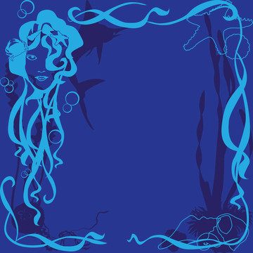 藍(lán)色背景海洋生物