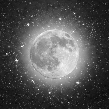 滿月與黑色的星星