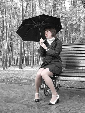 帶雨傘的女孩