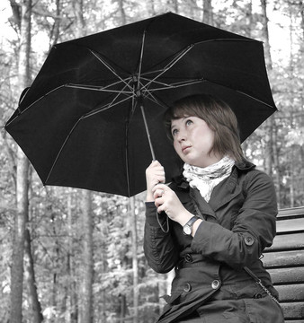 帶雨傘的女孩