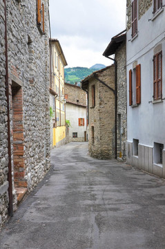 小巷。博比奧。Emilia Romagna。意大利.