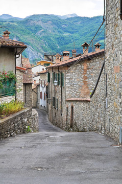 小巷。博比奧。Emilia Romagna。意大利.