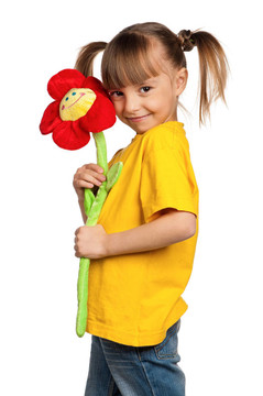 女孩與花