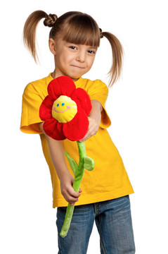 女孩與花