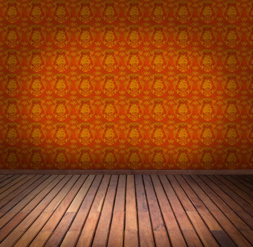黃色墻紙的房間