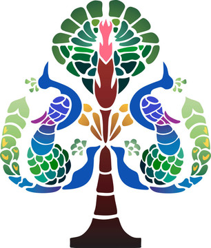 孔雀和石榴
