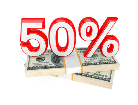 50%和錢(qián)包。
