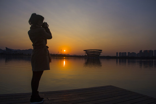 拍夕陽