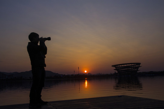 拍夕陽