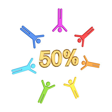3D小人物與黃金銘文50%