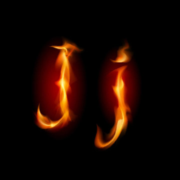 火熱的字體。字母J