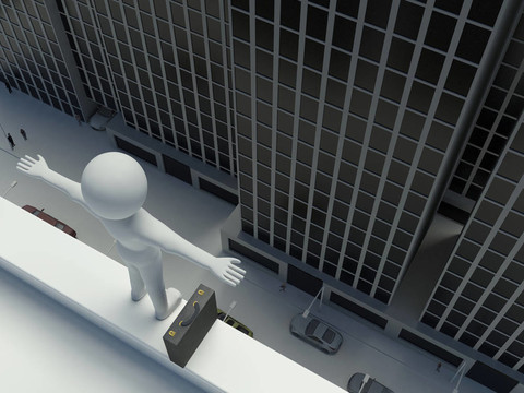 3D商人3D設(shè)置從建筑物頂部跳