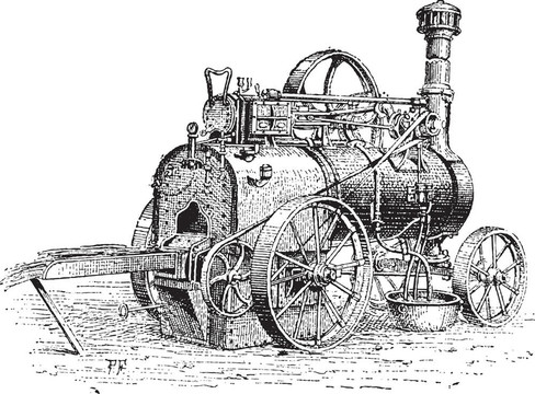 農(nóng)用牽引車(chē)；老式雕刻機(jī)