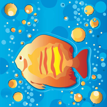 熱帶魚(yú)在水下游泳