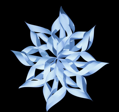 黑色的手工紙雪花。