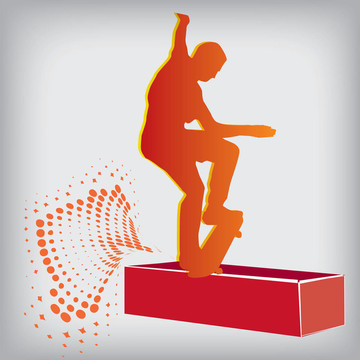 Skateboard sillouette插圖