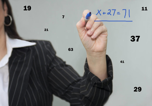 商業(yè)女性用數(shù)學(xué)數(shù)字工作