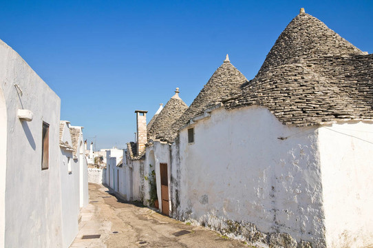 Alberobello s Trulli。普利亞。意大利.