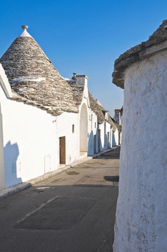 Alberobello s Trulli。普利亞。意大利.