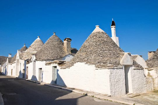 Alberobello s Trulli。普利亞。意大利.