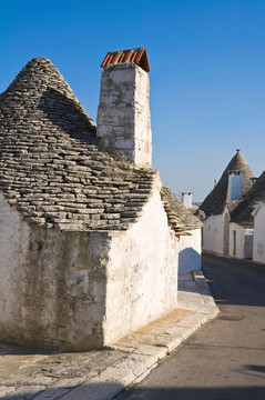 Alberobello s Trulli。普利亞。意大利.