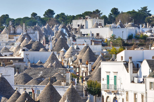 Alberobello s Trulli。普利亞。意大利.