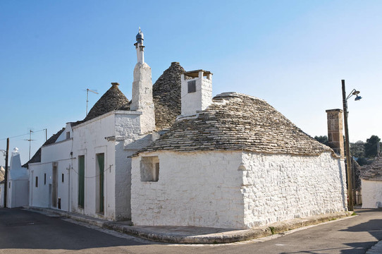 Alberobello s Trulli。普利亞。意大利.