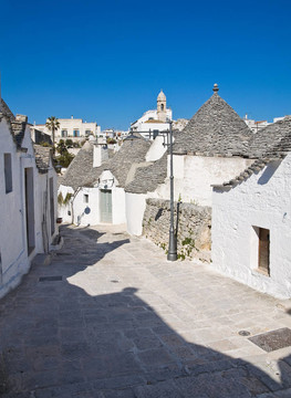 Alberobello s Trulli。普利亞。意大利.
