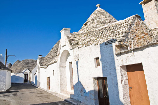 Alberobello s Trulli。普利亞。意大利.
