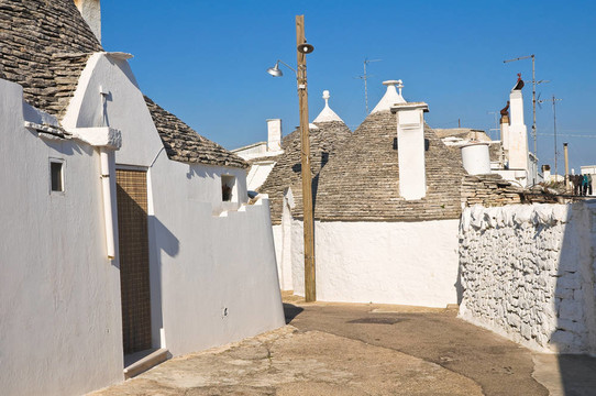 Alberobello s Trulli。普利亞。意大利.