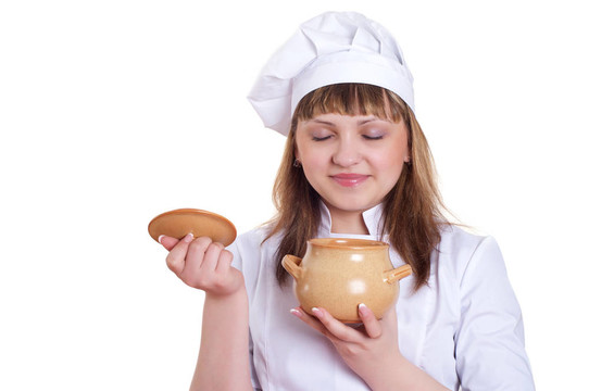 有吸引力的女人做飯