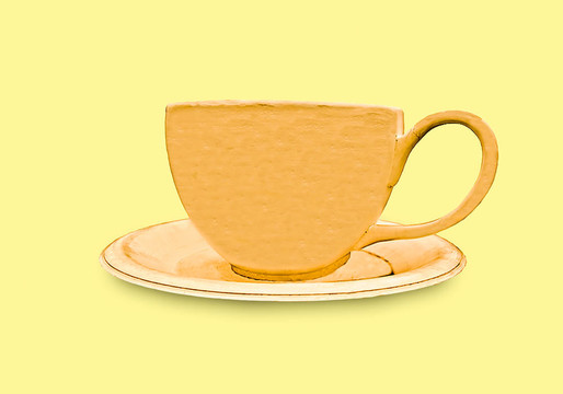 白色背景下的咖啡杯