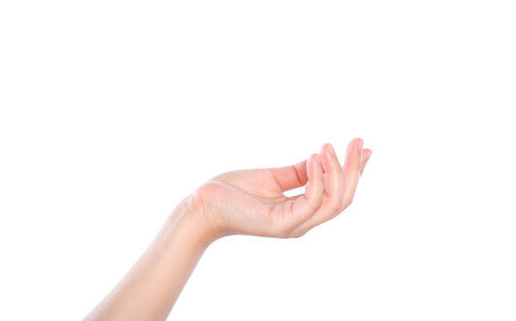 美麗的女人手孤立白色背景