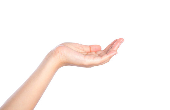 美麗的女人手孤立白色背景