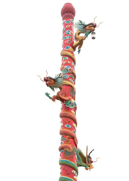 中國式龍雕像；泰國寺廟