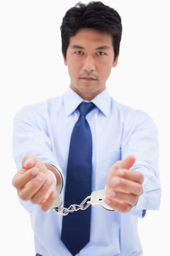 一個商人用手銬的肖像