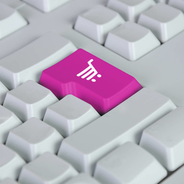 具有在線購(gòu)物符號(hào)的電腦鍵盤(pán)