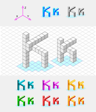立方體的等距字體