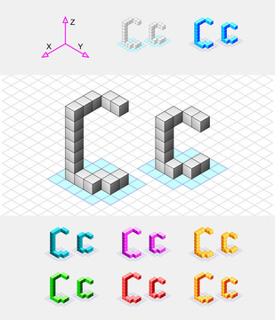 立方體的等距字體