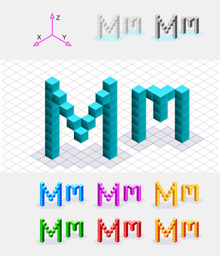 立方體的等距字體