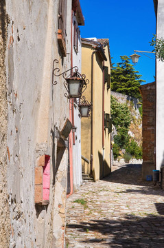 小巷。蒙特貝羅。Emilia Romagna。意大利.