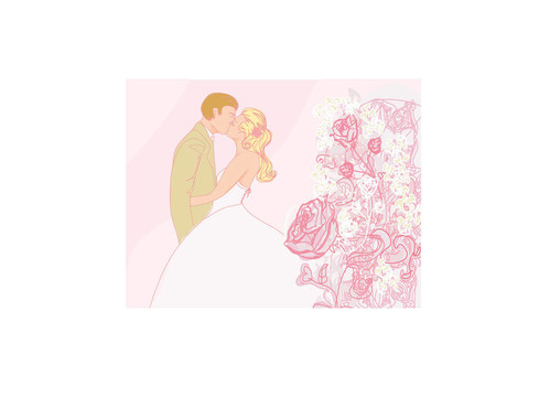新婚夫婦接吻