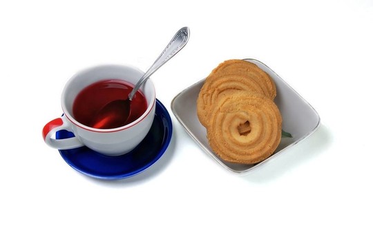 一杯茶和餅干。