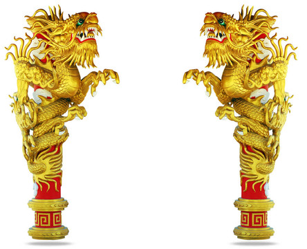 白色背景的中國龍