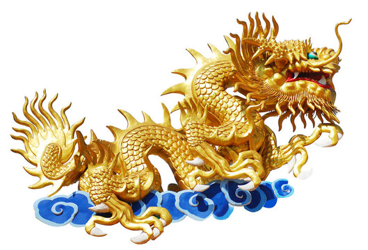 白色背景的中國龍