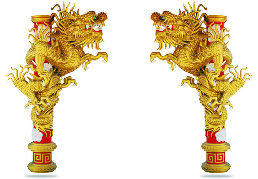 白色背景的中國龍